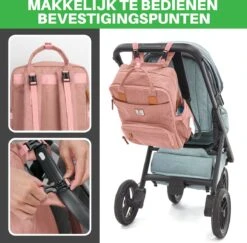 Brisby Slijtvaste Luiertas – Verzorgingstas – Met Buggymontage - Roze -Maxi-Cosi Winkel 1200x1181 10