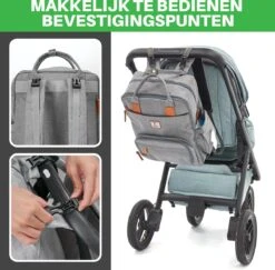 Brisby Slijtvaste Luiertas – Verzorgingstas – Met Buggymontage - Lichtgrijs -Maxi-Cosi Winkel 1200x1181 9
