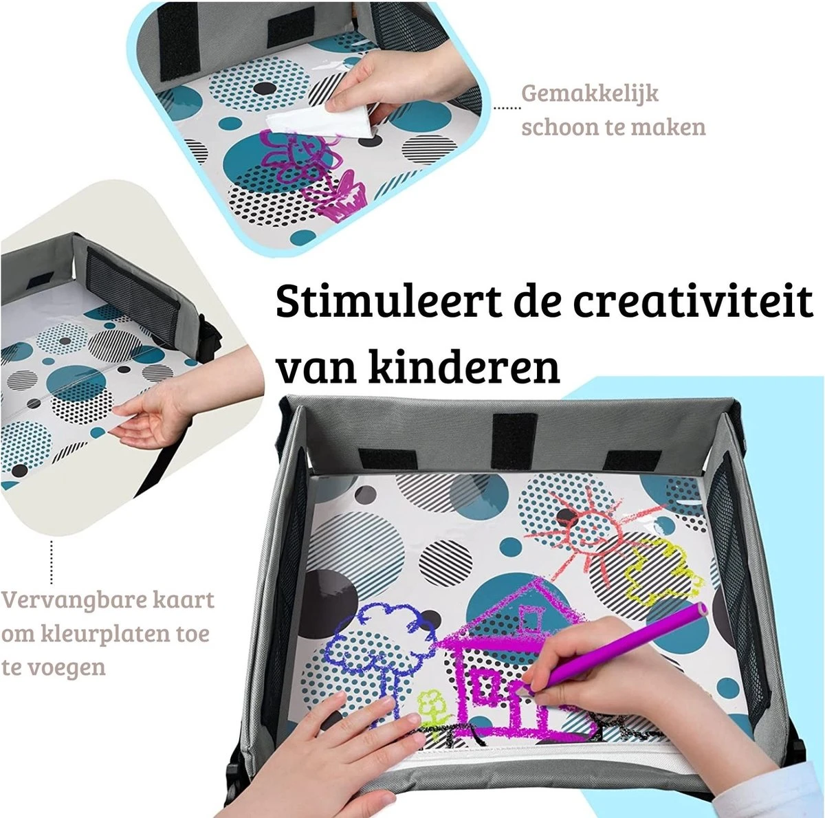 Premium Reistafel Voor Kinderen - Inclusief Tablethouder + Gratis Draagtas En Potloden - Auto Organizer - Playtray - Opvouwbaar - Speeltafel Auto - Tekentafel Auto - Grijs 2 Premium Reistafel Voor Kinderen - Inclusief Tablethouder + Gratis Draagtas En Potloden - Auto Organizer - Playtray - Opvouwbaar - Speeltafel Auto - Tekentafel Auto - Grijs - Image 2