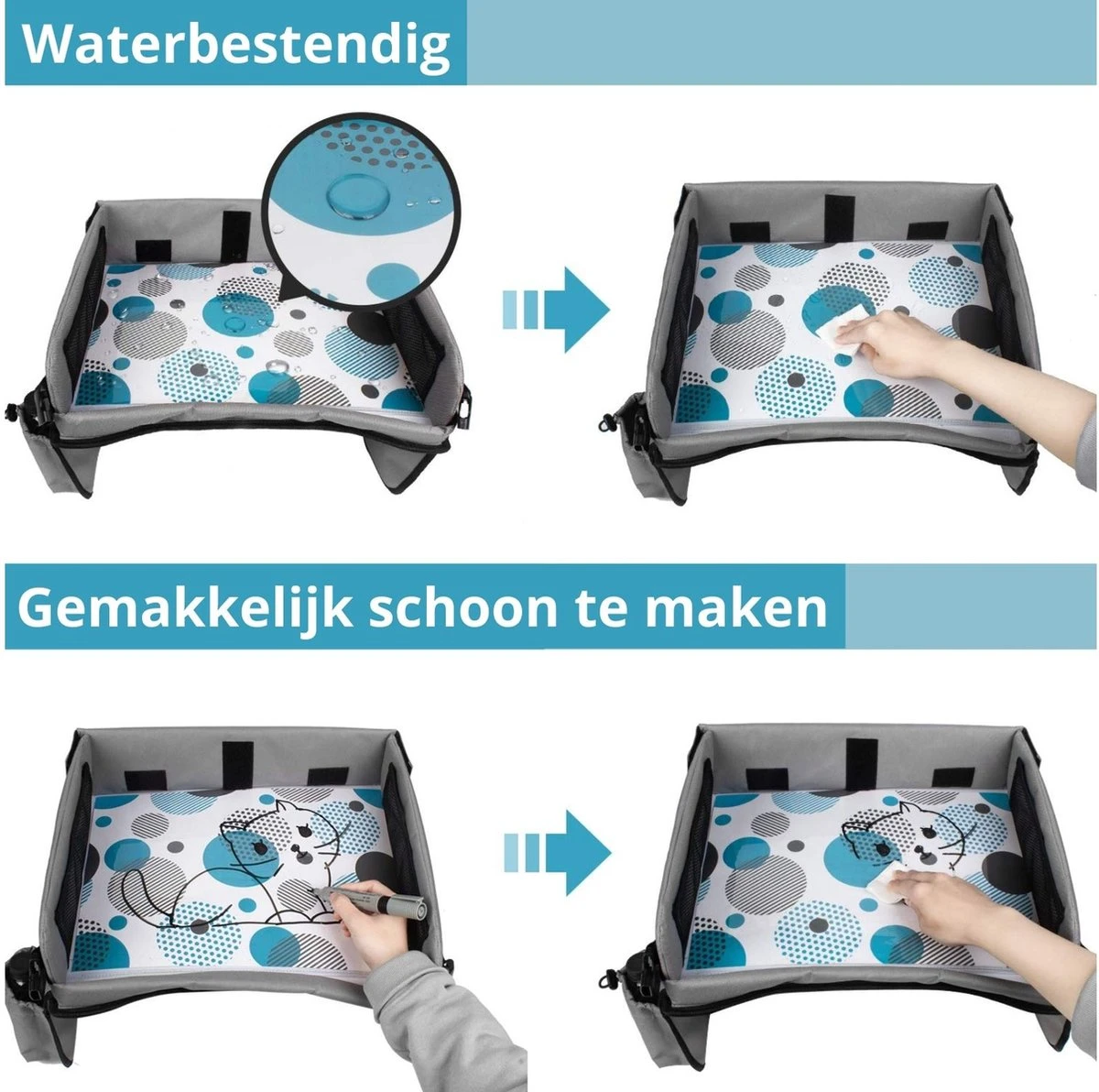 Premium Reistafel Voor Kinderen - Inclusief Tablethouder + Gratis Draagtas En Potloden - Auto Organizer - Playtray - Opvouwbaar - Speeltafel Auto - Tekentafel Auto - Grijs 4 Premium Reistafel Voor Kinderen - Inclusief Tablethouder + Gratis Draagtas En Potloden - Auto Organizer - Playtray - Opvouwbaar - Speeltafel Auto - Tekentafel Auto - Grijs - Image 4