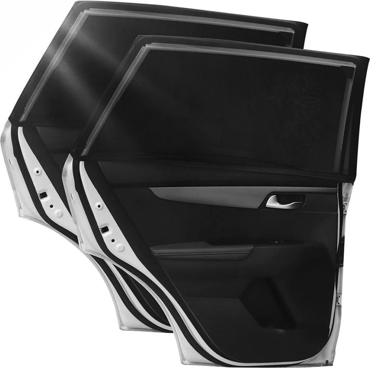 Nince Zonnescherm Auto Zijraam - Overtrek - Set Van 2 Extra Donker 1 Nince Zonnescherm Auto Zijraam - Overtrek - Set Van 2 Extra Donker