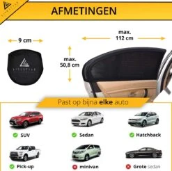 Lifestyle Living Zonnescherm – Overtrek Voor Auto Zijruit - Zonwering Voor Baby En Kind – Zonder Zuignappen – Incl. Hoes – MAX 112 X 51CM -Maxi-Cosi Winkel 1200x1195 5