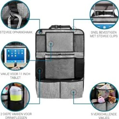 Vannons - Autostoel Organizer - Auto Organizer Voor Kinderen - Met IPadhouder - Grijs 9 Vannons - Autostoel Organizer - Auto Organizer Voor Kinderen - Met IPadhouder - Grijs -Maxi-Cosi Winkel 1200x1196 1