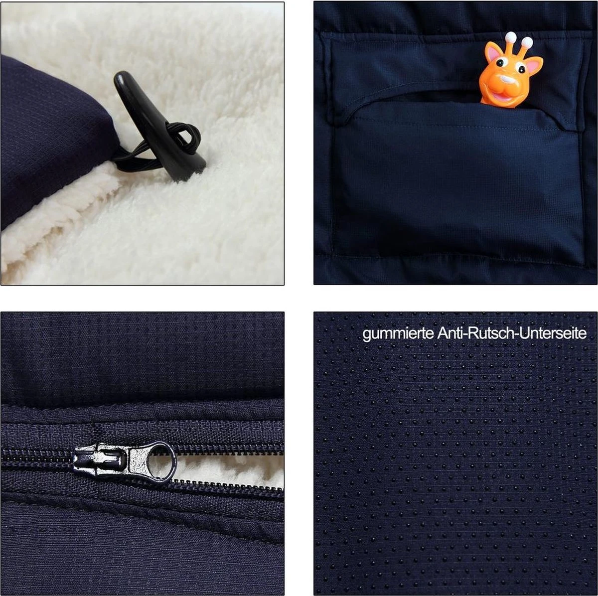 Monzana Voetenzak - Voor Kinderwagen Of Stoeltje - 93x56cm Donkerblauw 4 Monzana Voetenzak - Voor Kinderwagen Of Stoeltje - 93x56cm Donkerblauw - Image 4