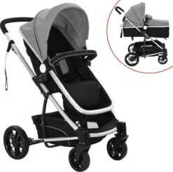 VidaXL Kinderwagen 2-in-1 Aluminium Grijs En Zwart -Maxi-Cosi Winkel 1200x1197 13