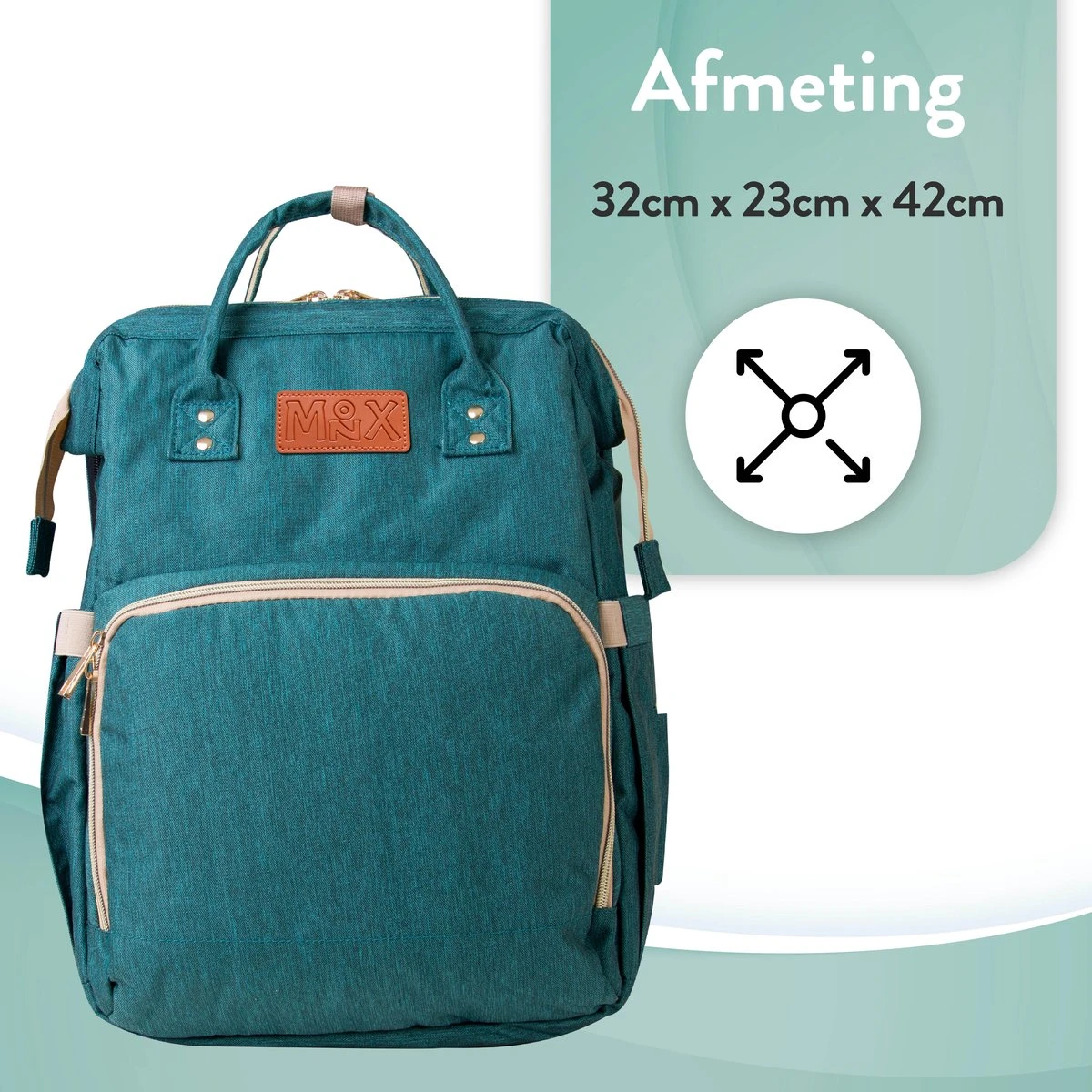 Luiertas Rugzak - Monx Luiertas Verzorgingstas Met Uitklapbaar Babybedje - Overzichtelijke Luierrugzak Extra Buggy En Kinderwagen Haken Inclusief Geïsoleerde Flessenhouder - Groen 2 Luiertas Rugzak - Monx Luiertas Verzorgingstas Met Uitklapbaar Babybedje - Overzichtelijke Luierrugzak Extra Buggy En Kinderwagen Haken Inclusief Geïsoleerde Flessenhouder - Groen - Image 2