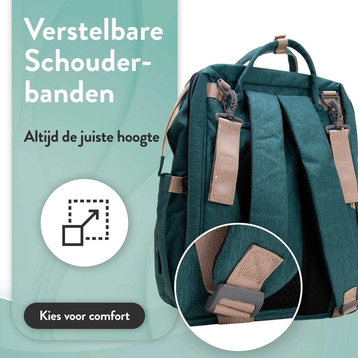 Luiertas Rugzak - Monx Luiertas Verzorgingstas Met Uitklapbaar Babybedje - Overzichtelijke Luierrugzak Extra Buggy En Kinderwagen Haken Inclusief Geïsoleerde Flessenhouder - Groen 4 Luiertas Rugzak - Monx Luiertas Verzorgingstas Met Uitklapbaar Babybedje - Overzichtelijke Luierrugzak Extra Buggy En Kinderwagen Haken Inclusief Geïsoleerde Flessenhouder - Groen - Image 4