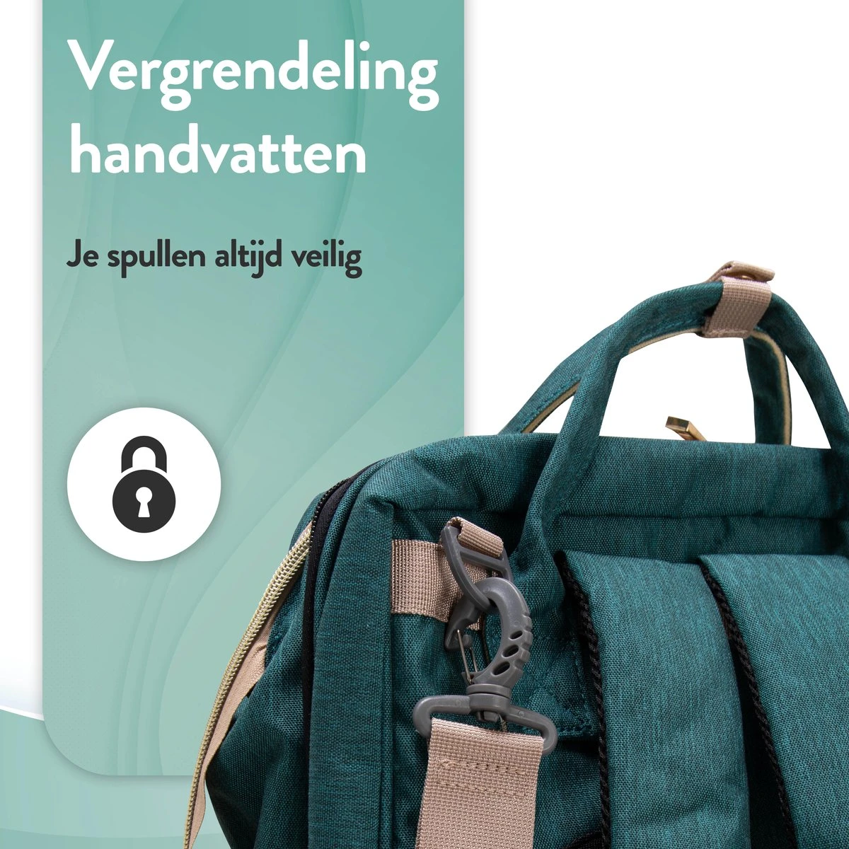 Luiertas Rugzak - Monx Luiertas Verzorgingstas Met Uitklapbaar Babybedje - Overzichtelijke Luierrugzak Extra Buggy En Kinderwagen Haken Inclusief Geïsoleerde Flessenhouder - Groen 13 Luiertas Rugzak - Monx Luiertas Verzorgingstas Met Uitklapbaar Babybedje - Overzichtelijke Luierrugzak Extra Buggy En Kinderwagen Haken Inclusief Geïsoleerde Flessenhouder - Groen - Image 13