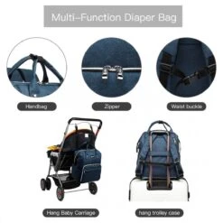 Miss Lulu Luiertas Rugzak - Luiertas Met USB Oplaadstation - Baby Tas Inclusief Buggy En Kinderwagen Haken - Blauw (E6705USB NY) -Maxi-Cosi Winkel 1200x1200 1118