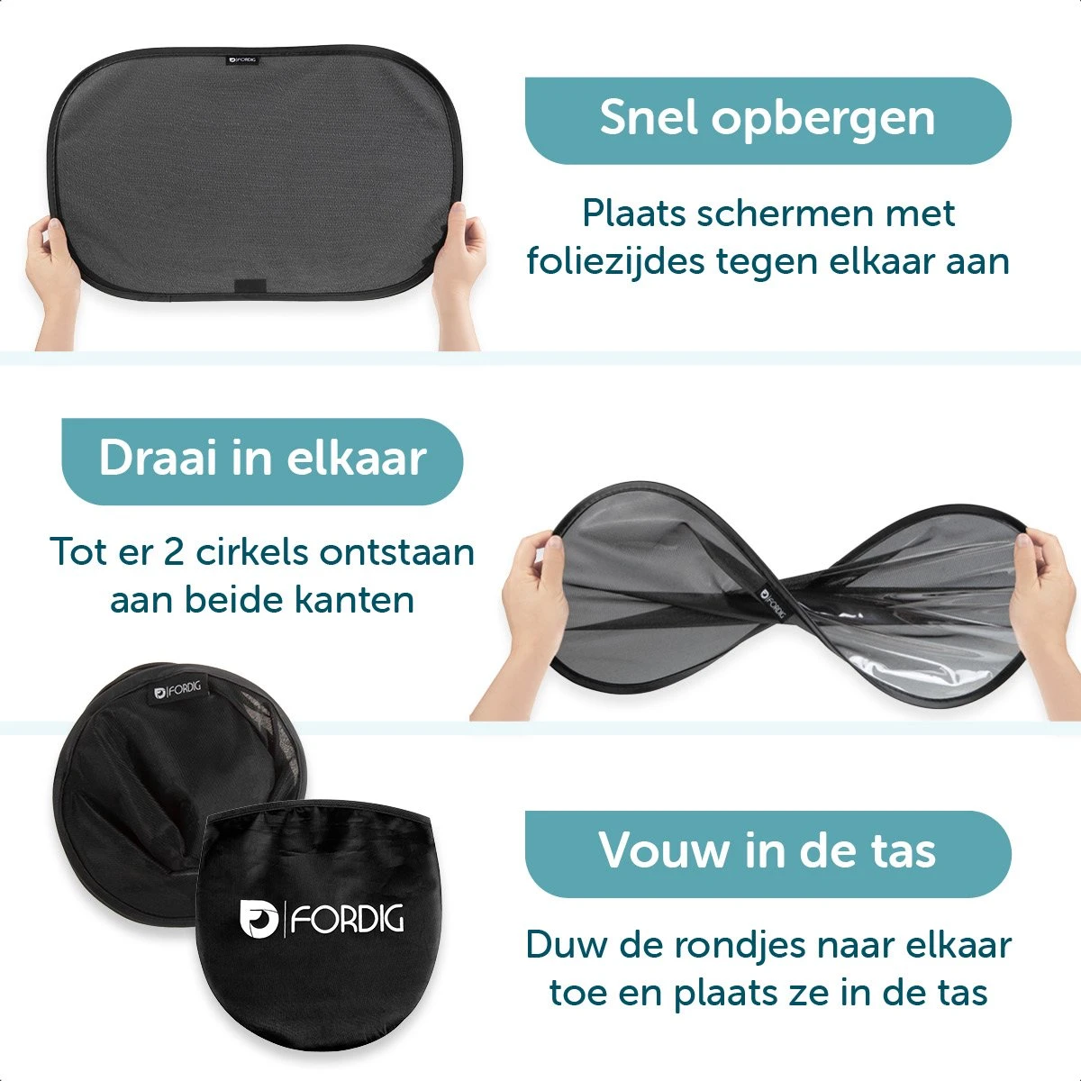 ForDig Zonnescherm Auto (2 Stuks) - Extra Donker - Zonwering UV Protectie Voor Auto Zijruit – Zonwering Auto – Zonder Zuignappen – 80 GSM – 51 X 31 CM 5 ForDig Zonnescherm Auto (2 Stuks) - Extra Donker - Zonwering UV Protectie Voor Auto Zijruit – Zonwering Auto – Zonder Zuignappen – 80 GSM – 51 X 31 CM - Image 5