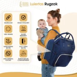 NanaBeebi Luiertas Rugzak Met Verschoonmatje - Blauw - Inclusief Flessenwarmhouder - Kinderwagenhaken En Isoleervak -Maxi-Cosi Winkel 1200x1200 1233