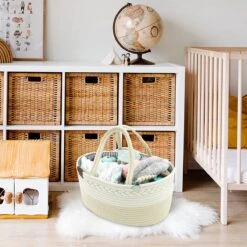 ADSafety - Luxe Katoenen Luiertas - Inclusief Uitneembare Organizer - Verzorgingstas - Opbergtas - Commode Mandje - Baby Spullen - Crème -Maxi-Cosi Winkel 1200x1200 1254