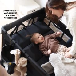 Deryan Luxe Campingbed Compleet - 120x60cm - Bodemverhoger - Verschoonblad - Opbergmand - Zwart -Maxi-Cosi Winkel 1200x1200 1394