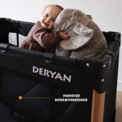 Deryan Luxe Campingbed Compleet - 120x60cm - Bodemverhoger - Verschoonblad - Opbergmand - Zwart -Maxi-Cosi Winkel 1200x1200 1397