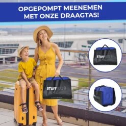 Merkloos Voetensteun - Vliegtuigbedje - Premium Quality XL - Reisbedje - Met Speciale Draagtas - Vliegtuig Kussen - Voetenbankje Of Poef - Met Slaapmasker & Pomp - Grijs -Maxi-Cosi Winkel 1200x1200 1452
