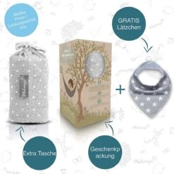 Makimaja Baby Sling - Licht Grijs Met Sterren - Hoge Kwaliteit 100% Natuurlijk Katoen Baby Sling - Baby Sling Pasgeborene En Baby's Tot 15 Kg - Plus Inclusief: Baby Slabbetje -Maxi-Cosi Winkel 1200x1200 1783