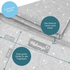 Makimaja Baby Sling - Licht Grijs Met Sterren - Hoge Kwaliteit 100% Natuurlijk Katoen Baby Sling - Baby Sling Pasgeborene En Baby's Tot 15 Kg - Plus Inclusief: Baby Slabbetje -Maxi-Cosi Winkel 1200x1200 1784