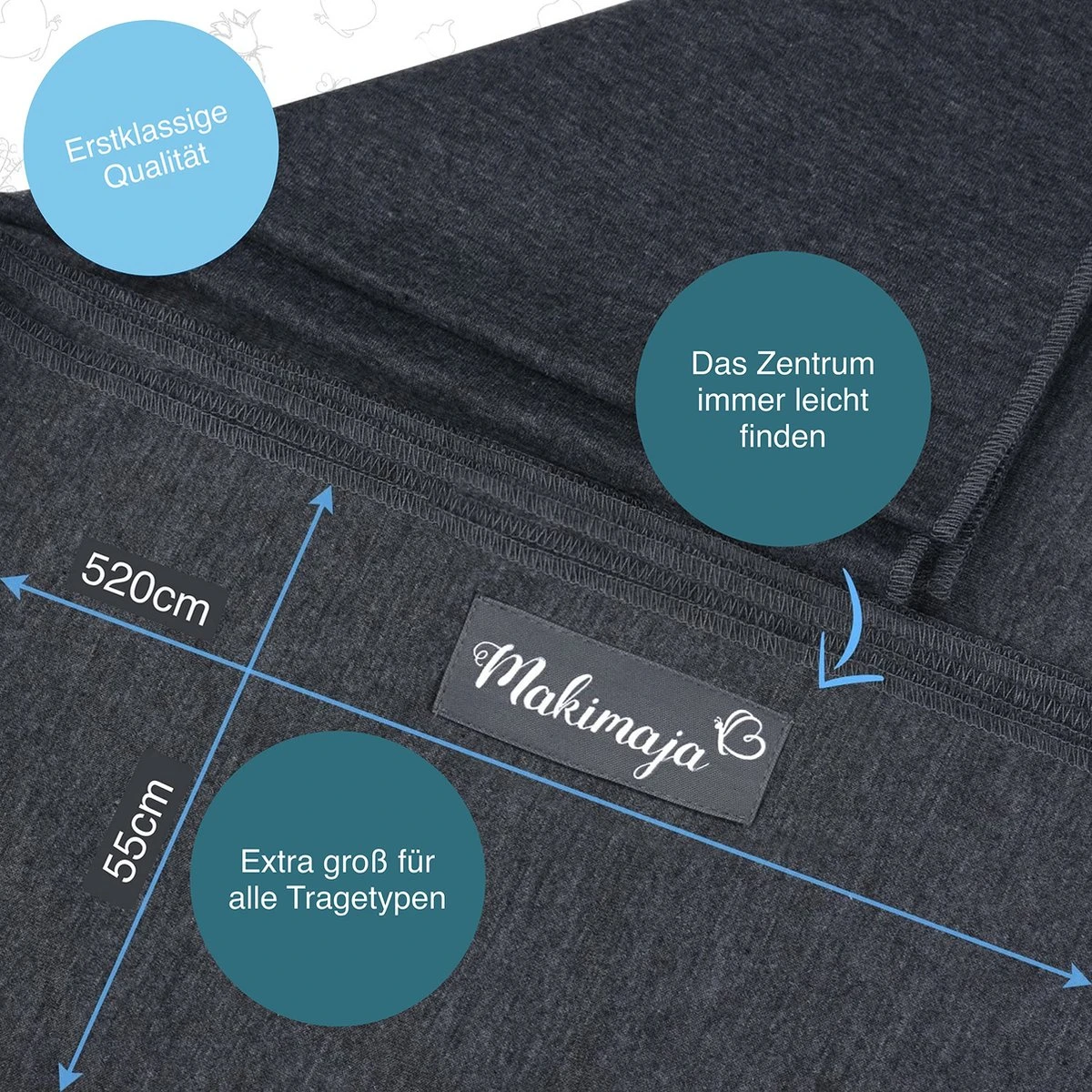 Makimaja Baby Sling - Donkergrijs - Hoge Kwaliteit 100% Natuurlijk Katoen Baby Sling - Baby Sling Pasgeborenen En Baby's Tot 15 Kg - Plus Inclusief: Baby Slabbetje 5 Makimaja Baby Sling - Donkergrijs - Hoge Kwaliteit 100% Natuurlijk Katoen Baby Sling - Baby Sling Pasgeborenen En Baby's Tot 15 Kg - Plus Inclusief: Baby Slabbetje - Image 5