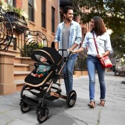 KIDUKU- 3 In 1 Combi-kinderwagen- Zwart/goud- Buggy Incl. Autostoeltje-regenhoes- Inklapbaar -Maxi-Cosi Winkel 1200x1200 1887