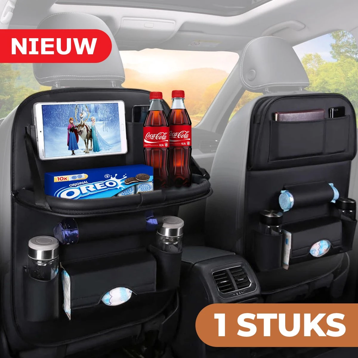 Bablue Autostoel Organizer - Zwart - 1 Stuks - Stevig PU Leer - Met Uitklapbare Tafel - Auto Organizer - Auto Accessories Interieur - Autostoel Organizer Tablet Houder - Autostoel Beschermer 1 Bablue Autostoel Organizer - Zwart - 1 Stuks - Stevig PU Leer - Met Uitklapbare Tafel - Auto Organizer - Auto Accessories Interieur - Autostoel Organizer Tablet Houder - Autostoel Beschermer