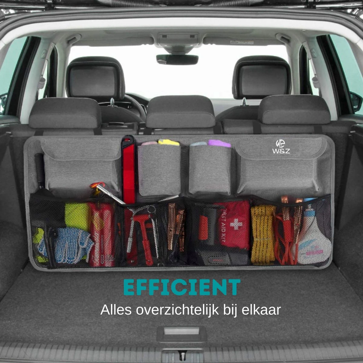 W&Z® Auto Organizer - Autostoel Organizer - Kofferbak Organizer - Grijs 6 W&Z® Auto Organizer - Autostoel Organizer - Kofferbak Organizer - Grijs - Image 6
