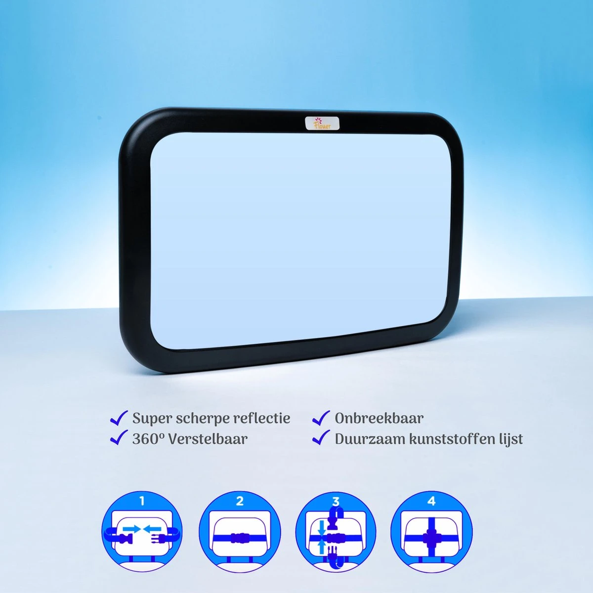 Autospiegel Baby Met Autosticker - Baby Spiegel Auto - Achteruitkijkspiegel - Baby Autospiegel - Verstelbaar 2 Autospiegel Baby Met Autosticker - Baby Spiegel Auto - Achteruitkijkspiegel - Baby Autospiegel - Verstelbaar - Afbeelding 2