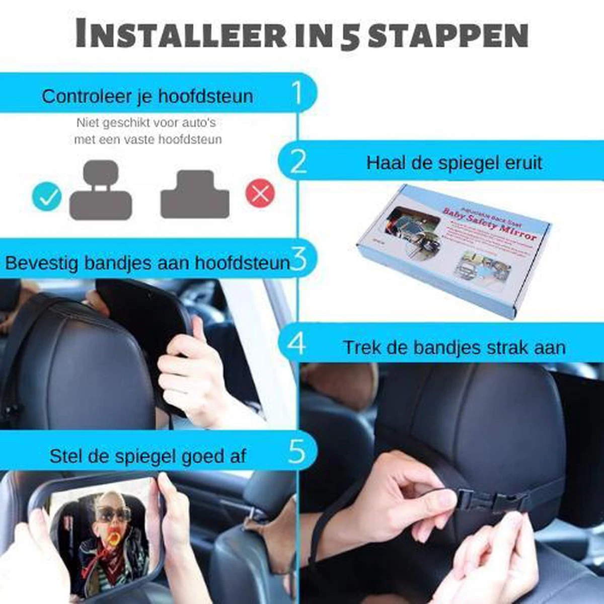 Autospiegel Baby - Maxi Cosi Spiegel - Baby Spiegel Auto - Achteruitkijkspiegel - Veiligheidsspiegel 4 Autospiegel Baby - Maxi Cosi Spiegel - Baby Spiegel Auto - Achteruitkijkspiegel - Veiligheidsspiegel - Image 4
