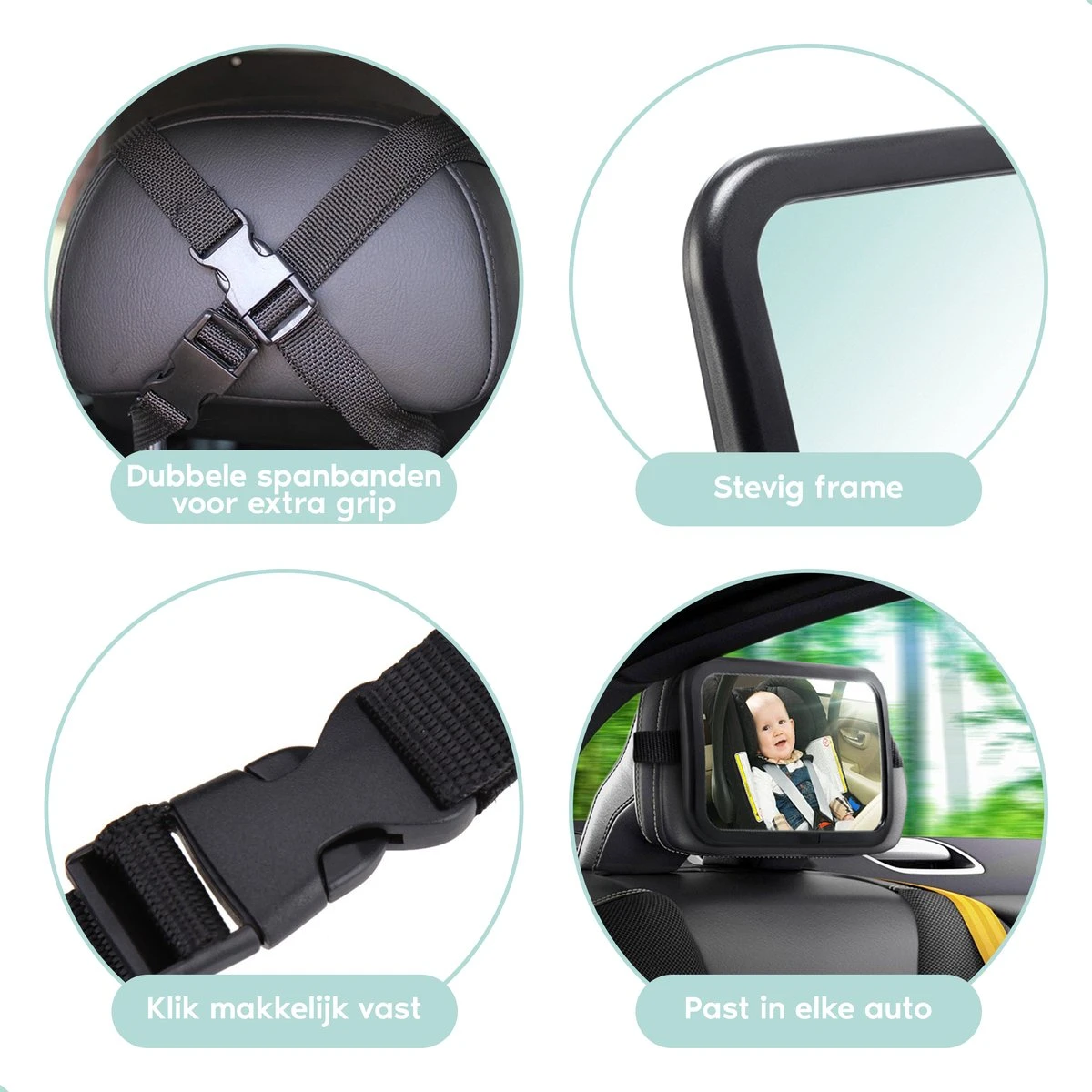 Autospiegel Baby - Verstelbare Achteruitkijkspiegel - Babyspiegel Voor Achterbank - Baby On Board Met Zuignap 6 Autospiegel Baby - Verstelbare Achteruitkijkspiegel - Babyspiegel Voor Achterbank - Baby On Board Met Zuignap - Afbeelding 6