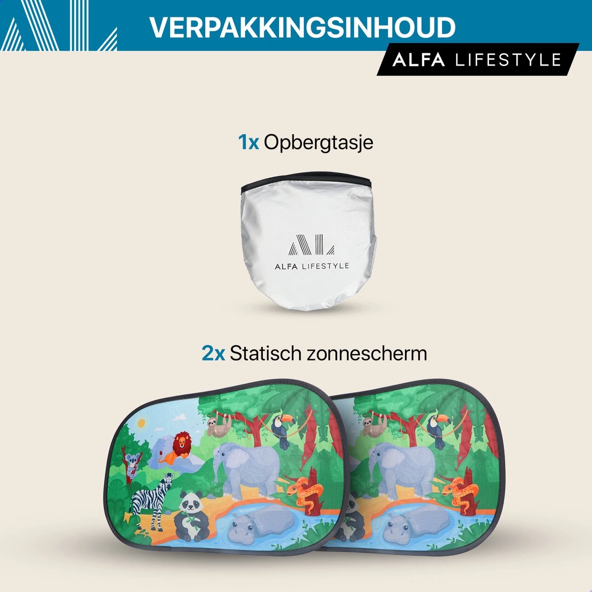 ALFA LIFESTYLE® Statische Zonneschermen – SHADE PRO V4- Jungle – Zonnescherm Auto Baby – UV Protectie Bescherming - 2 Stuks 8 ALFA LIFESTYLE® Statische Zonneschermen – SHADE PRO V4- Jungle – Zonnescherm Auto Baby – UV Protectie Bescherming - 2 Stuks - Image 8