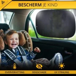 Lifestyle Living Zonnescherm Auto Zijruit – Zonwering Voor Baby En Kind – Zonder Zuignappen – UV Protectie – 2 Stuks – 51 X 31CM – Statisch - Zelfklevend -Maxi-Cosi Winkel 1200x1200 392