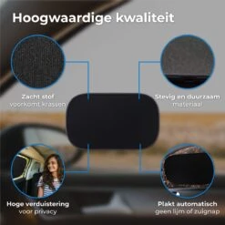 Nuvance - Zonnescherm Auto - 2 Stuks - Met UV Protectie Voor Baby En Kind - Zonwering Zijruiten - Zelfklevend - One Size - Zwart -Maxi-Cosi Winkel 1200x1200 411