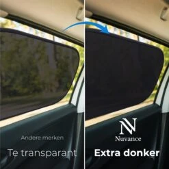 Nuvance - Zonnescherm Auto - 2 Stuks - Met UV Protectie Voor Baby En Kind - Zonwering Zijruiten - Zelfklevend - One Size - Zwart -Maxi-Cosi Winkel 1200x1200 412