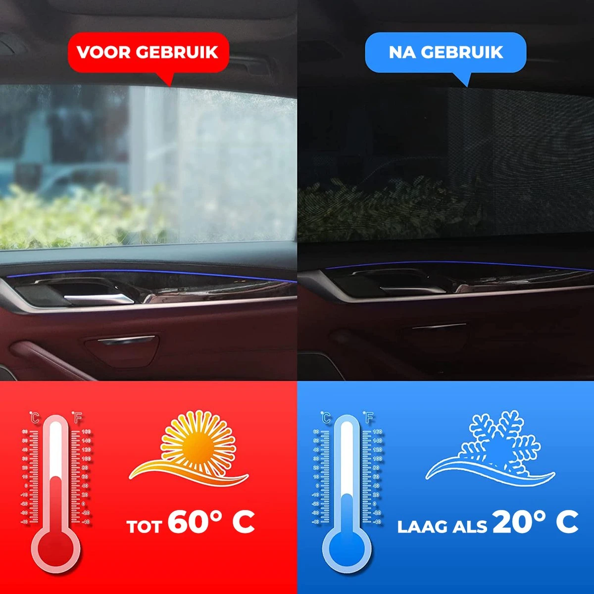 Nince Zonnescherm Auto Zijraam - Overtrek - Set Van 2 Extra Donker 2 Nince Zonnescherm Auto Zijraam - Overtrek - Set Van 2 Extra Donker - Image 2