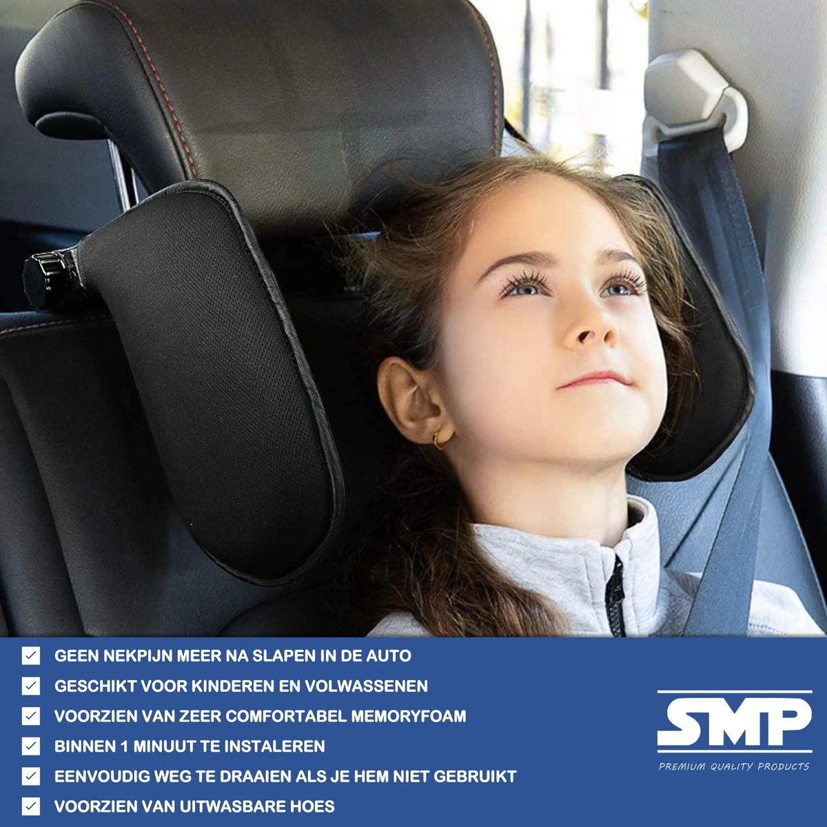 SMP® Hoofdsteun Auto Voor Kinderen En Volwassenen Voor Slapen In Auto - Nekkussen Auto - Reiskussen Auto - Neksteun Auto - Hoofdkussen Auto - Verstelbaar - Memoryfoam Met Ademde Stof - Zwart 6 SMP® Hoofdsteun Auto Voor Kinderen En Volwassenen Voor Slapen In Auto - Nekkussen Auto - Reiskussen Auto - Neksteun Auto - Hoofdkussen Auto - Verstelbaar - Memoryfoam Met Ademde Stof - Zwart - Afbeelding 6