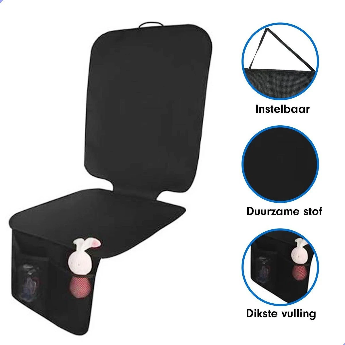 Professor Q - Autostoelhoes - Autostoelbeschermer - Autostoel Beschermer - Zwart 2 Professor Q - Autostoelhoes - Autostoelbeschermer - Autostoel Beschermer - Zwart - Image 2