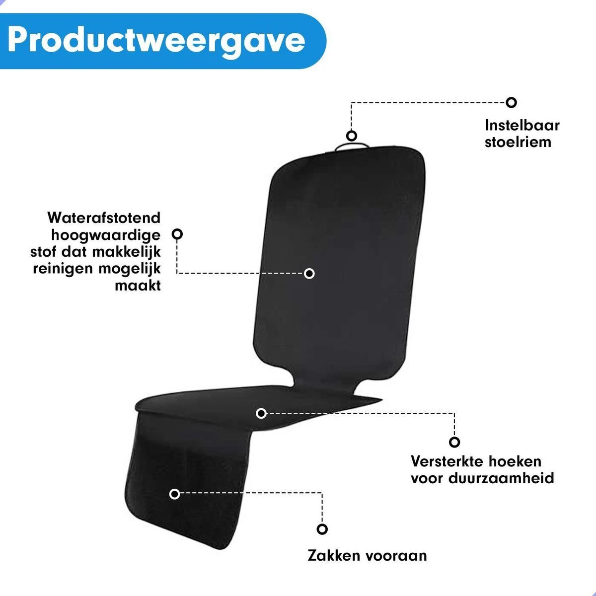 Professor Q - Autostoelhoes - Autostoelbeschermer - Autostoel Beschermer - Zwart 6 Professor Q - Autostoelhoes - Autostoelbeschermer - Autostoel Beschermer - Zwart - Image 6