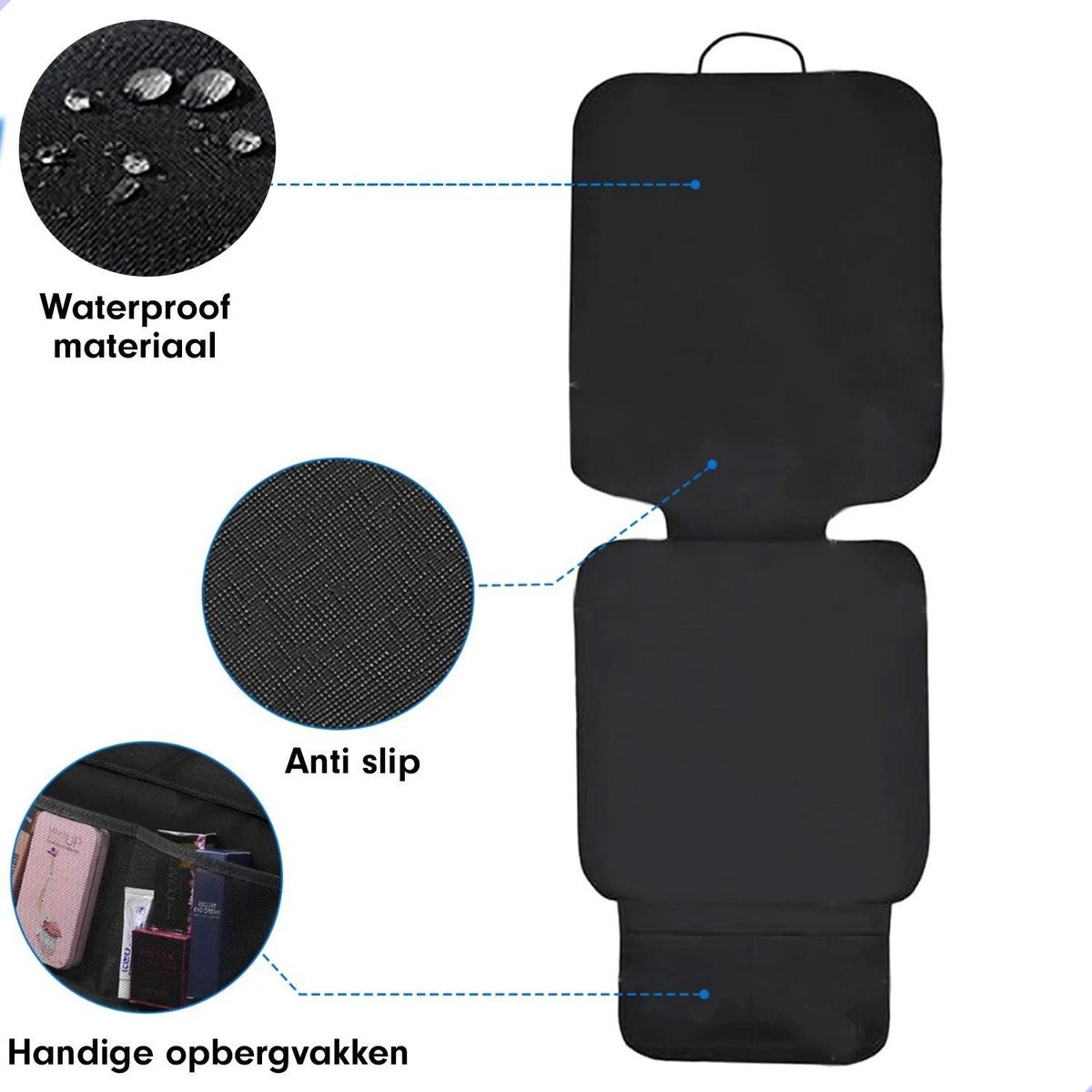 Professor Q - Autostoelhoes - Autostoelbeschermer - Autostoel Beschermer - Zwart 7 Professor Q - Autostoelhoes - Autostoelbeschermer - Autostoel Beschermer - Zwart - Image 7