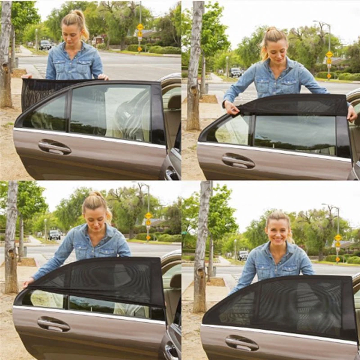 Merkloos Zonnescherm - Auto Achterruit - Raamscherm - 2 Stuks - Doorschijnend - Zwart 1 Merkloos Zonnescherm - Auto Achterruit - Raamscherm - 2 Stuks - Doorschijnend - Zwart