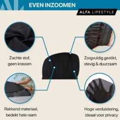 ALFA LIFESTYLE® Luxe Zonneschermen Auto - SHADE PRO V1 - UV Protectie Bescherming - 2 Stuks -Maxi-Cosi Winkel 1200x1200 59