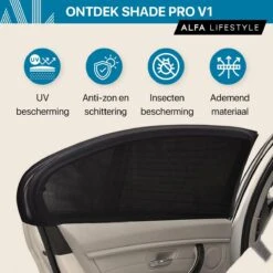 ALFA LIFESTYLE® Luxe Zonneschermen Auto - SHADE PRO V1 - UV Protectie Bescherming - 2 Stuks -Maxi-Cosi Winkel 1200x1200 61
