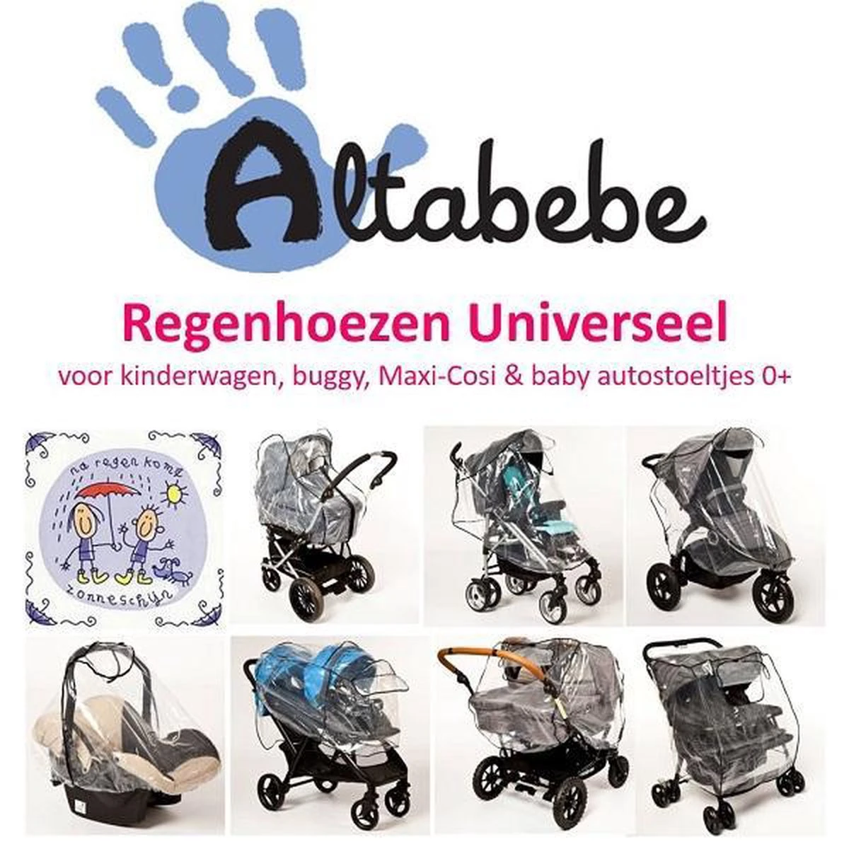Altabebe - Regenhoes Duowagen Universeel – Tandem Kinderwagen – Tweelingwagen - Duobuggy 2 Altabebe - Regenhoes Duowagen Universeel – Tandem Kinderwagen – Tweelingwagen - Duobuggy - Afbeelding 2
