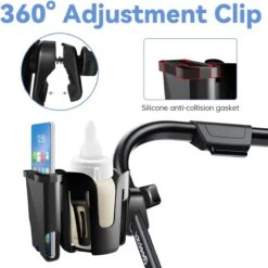 BOTC 2 In 1 Bekerhouders & Telefoonhouder - Cup Organizer Voor Kinderwagen, Fiets, Rolstoel, Walker - Zwart -Maxi-Cosi Winkel 1200x1200 653