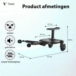 Vosoi - Meerijdplankje - Kinderwagen - Buggy's - Onderweg - Universeel - Verstelbaar - Zitje - Onderweg - 2 Wielen - Kinderwagen Accessoires 10 Vosoi - Meerijdplankje - Kinderwagen - Buggy's - Onderweg - Universeel - Verstelbaar - Zitje - Onderweg - 2 Wielen - Kinderwagen Accessoires -Maxi-Cosi Winkel 1200x1200 714
