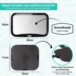 Merkloos Autospiegel Baby - Verstelbare Spiegel Hoofdsteun Autostoel Achterbank - Veiligheidsspiegel - Baby En Kids - 19 X 30cm - 360 Graden Draaibaar - Zwart -Maxi-Cosi Winkel 1200x1200 78