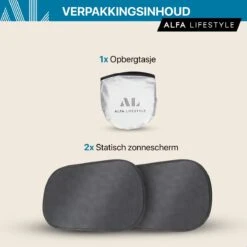 ALFA LIFESTYLE® Statische Zonneschermen - SHADE PRO V3 – Zwart Transparant Zonnescherm – UV Protectie Bescherming - Zonwering Auto - 2 Stuks -Maxi-Cosi Winkel 1200x1200 8