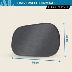 ALFA LIFESTYLE® Statische Zonneschermen - SHADE PRO V3 – Zwart Transparant Zonnescherm – UV Protectie Bescherming - Zonwering Auto - 2 Stuks -Maxi-Cosi Winkel 1200x1200 9