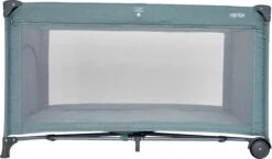 Prénatal Luxe Campingbedje Met Bodemmatras - Inclusief Draagtas - Inklapbaar Baby Campingbed - Met Wieltjes En Kruipluik - 120 X 60 Cm - Groen Melange / Nijntje