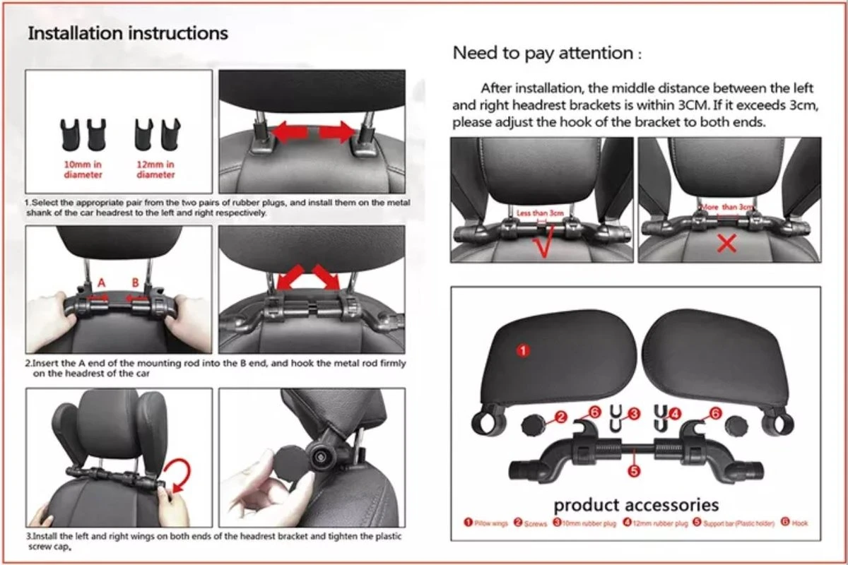 SMP® Hoofdsteun Auto Voor Kinderen En Volwassenen Voor Slapen In Auto - Nekkussen Auto - Reiskussen Auto - Neksteun Auto - Hoofdkussen Auto - Verstelbaar - Memoryfoam Met Ademde Stof - Zwart 8 SMP® Hoofdsteun Auto Voor Kinderen En Volwassenen Voor Slapen In Auto - Nekkussen Auto - Reiskussen Auto - Neksteun Auto - Hoofdkussen Auto - Verstelbaar - Memoryfoam Met Ademde Stof - Zwart - Afbeelding 8