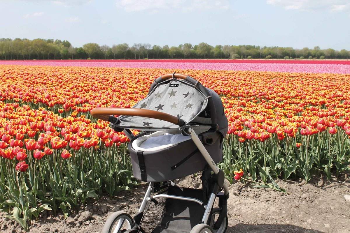 Dooky Universal Cover Zonnescherm Kinderwagen - Grey Stars 2 Dooky Universal Cover Zonnescherm Kinderwagen - Grey Stars - Afbeelding 2