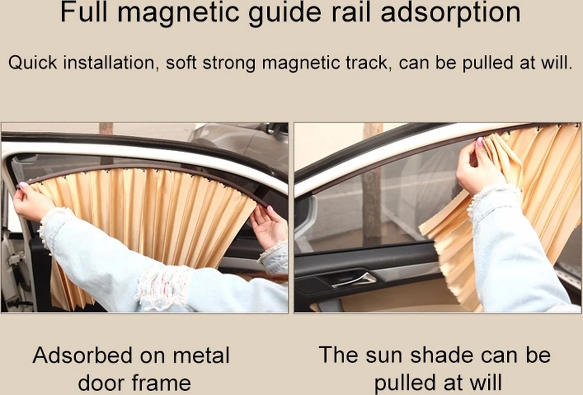 Merkloos 4 In 1 Auto Auto Zonnescherm Gordijnen Voorruit Cover Set (goud) 3 Merkloos 4 In 1 Auto Auto Zonnescherm Gordijnen Voorruit Cover Set (goud) - Image 3